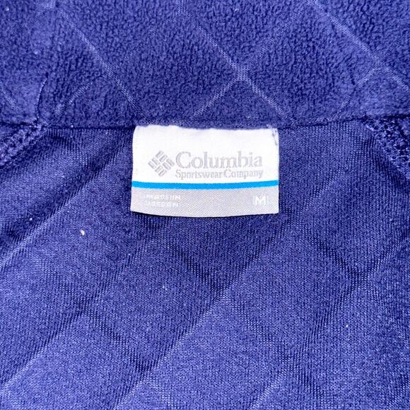 Columbia Quilted Fleece Top Women’s Medium Blue Long Sleeve Quarter Zip Pullover - Picture 3 of 8